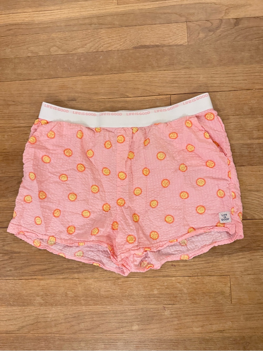 Life is Good Women's Pink Sun Print Pajama Shorts - Size M
 b48